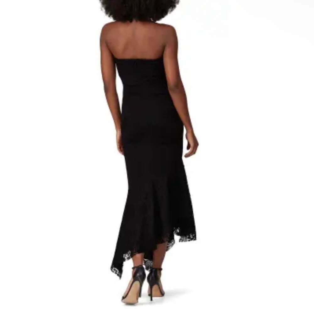 Nicole Miller Strapless Black Lace flounce Size 2 - Picture 6 of 11